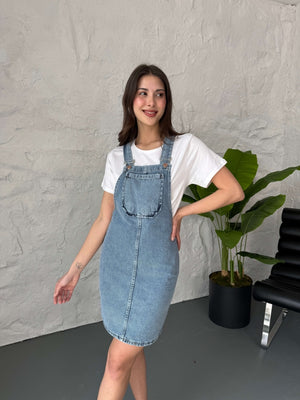 Mavi Salopet Jean Elbise 117-MAVİ