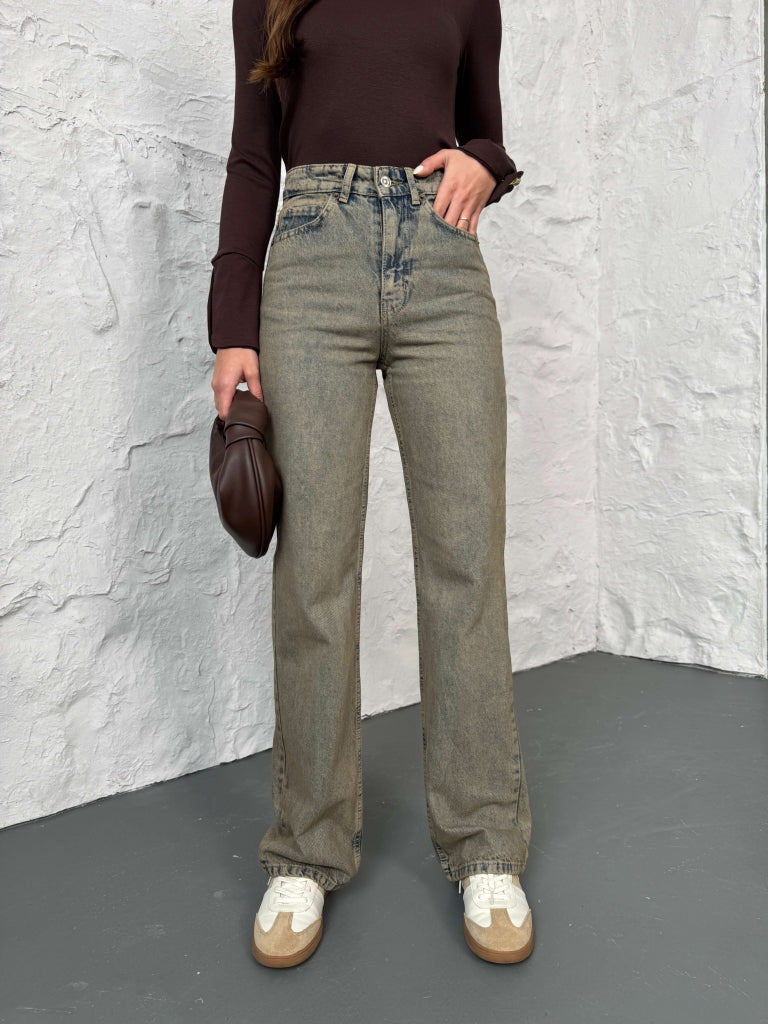 Vintage Yıkamalı Straight Orj Jean 24111-Vintage Yıkamalı