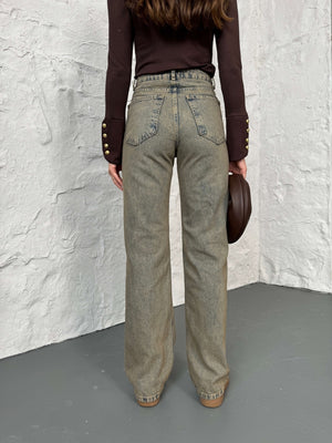 Vintage Yıkamalı Straight Orj Jean 24111-Vintage Yıkamalı