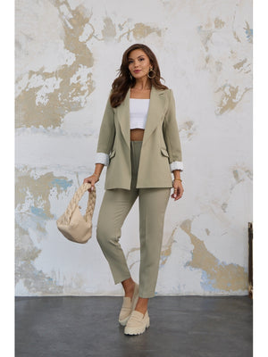 Açık Haki Kolu Katlamalı Ceket 9134 - Açık Haki