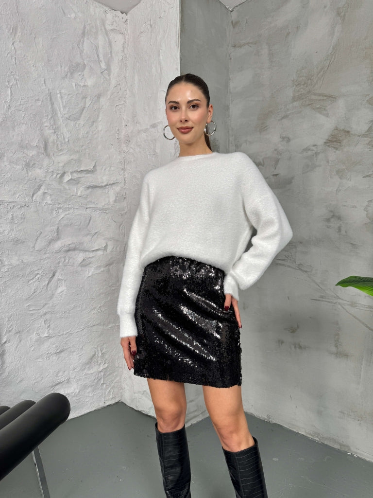 Siyah Payetli Etek 28430-Siyah