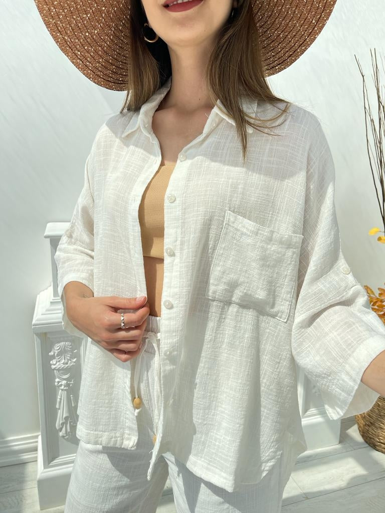 Düşük Kol Oversize Gömlek 4715