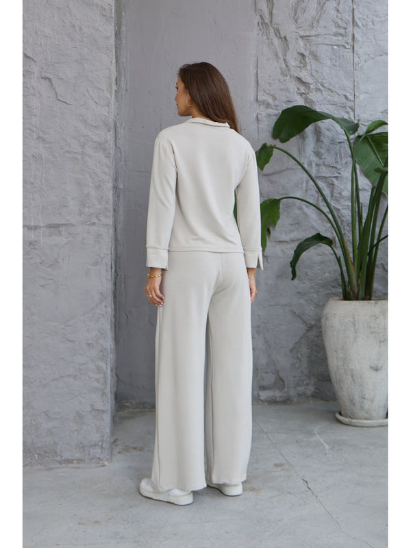 Taş Polo Yaka Modal Takım EY123-Taş