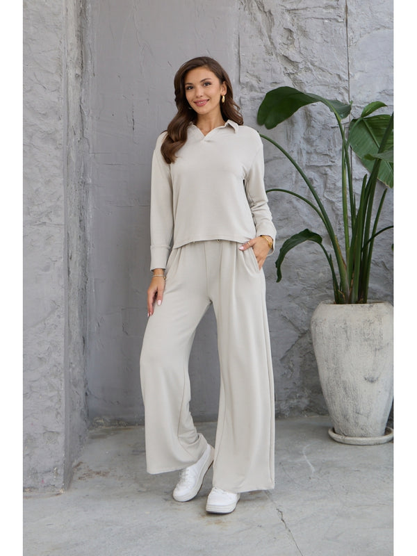 Taş Polo Yaka Modal Takım EY123-Taş