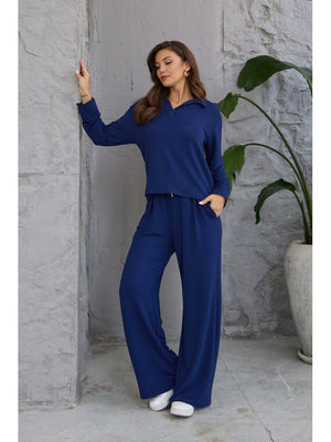 Lacivert Polo Yaka Modal Takım EY123-Laci