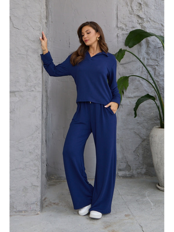 Lacivert Polo Yaka Modal Takım EY123-Laci