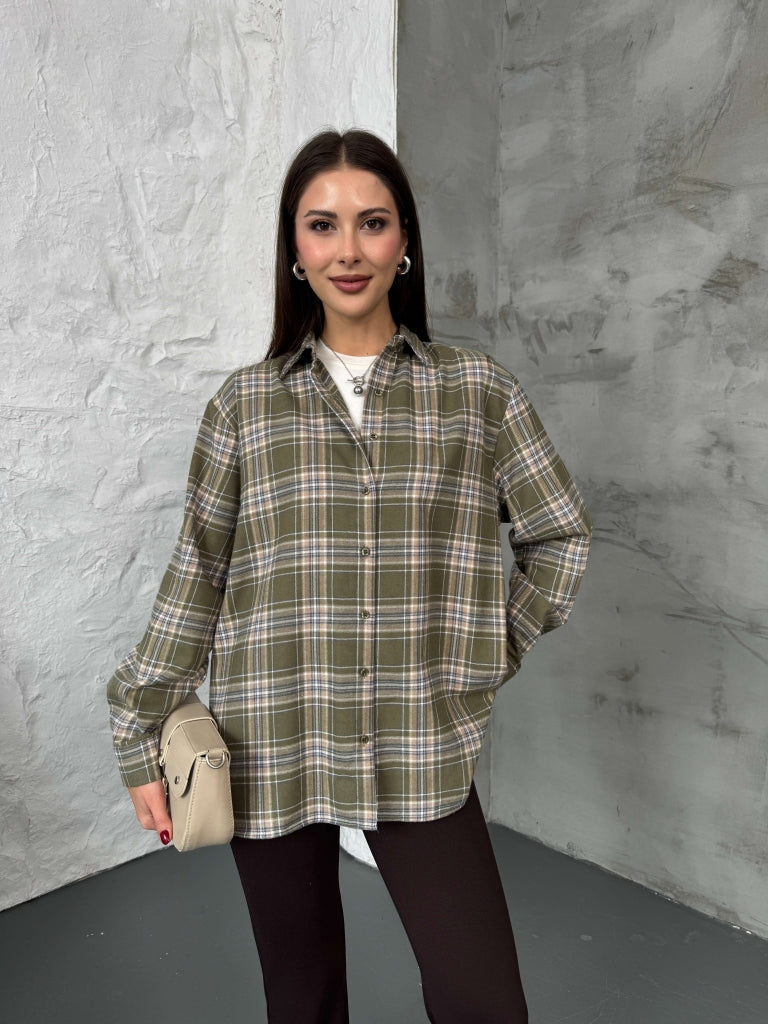 Yeşil Ekoseli Gömlek 251053-Yeşil