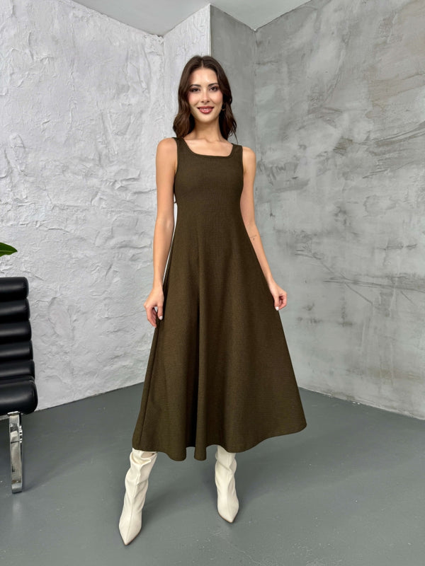 Haki Bluzlu Elbise İkili Takım 7634-Haki