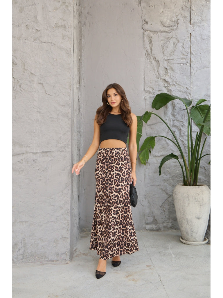 Leopar Desen Maksi Etek 1365