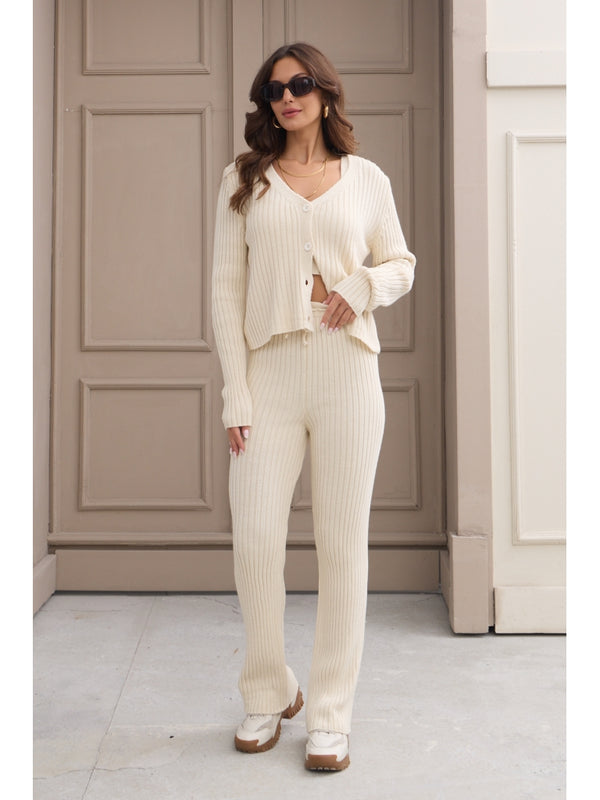 Ekru Üçlü Triko Takım 5190-Ekru