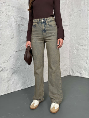 Vintage Yıkamalı Straight Orj Jean 24111-Vintage Yıkamalı