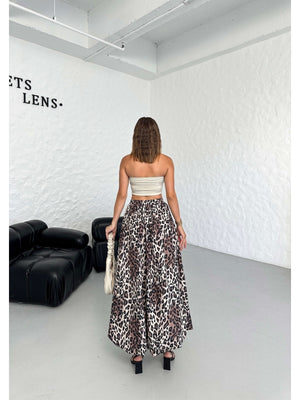 Leopar Bel Lastikli Balon Etek 241023-LEOPAR