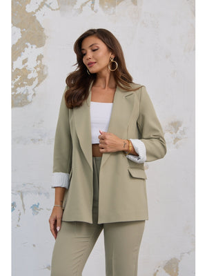 Açık Haki Kolu Katlamalı Ceket 9134 - Açık Haki