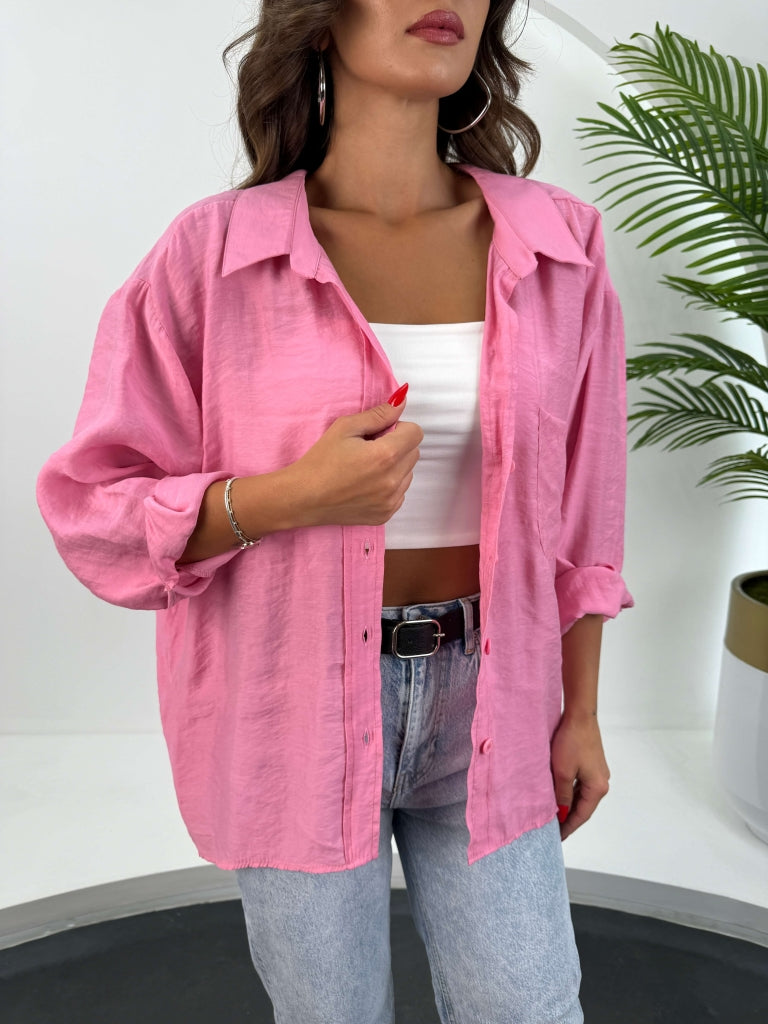 Perry Pembe Dökümlü Gömlek 4612-PEMBE