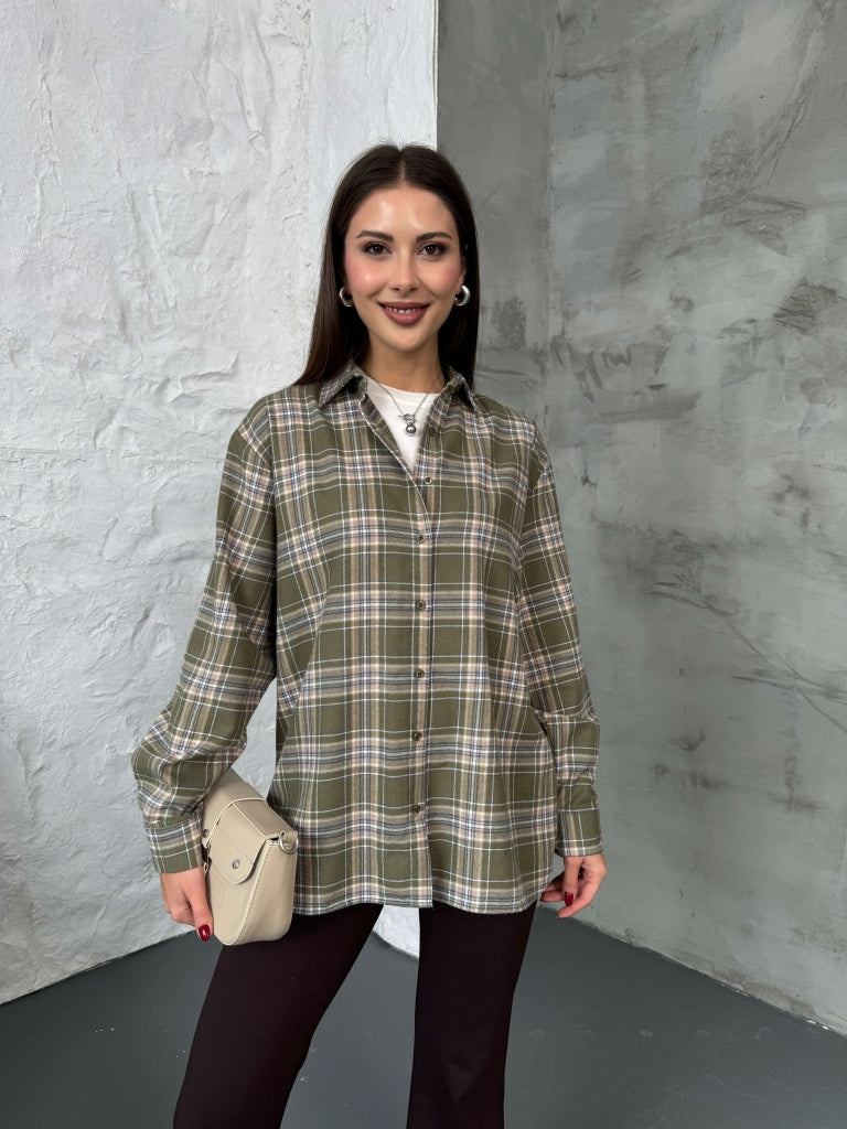 Yeşil Ekoseli Gömlek 251053-Yeşil