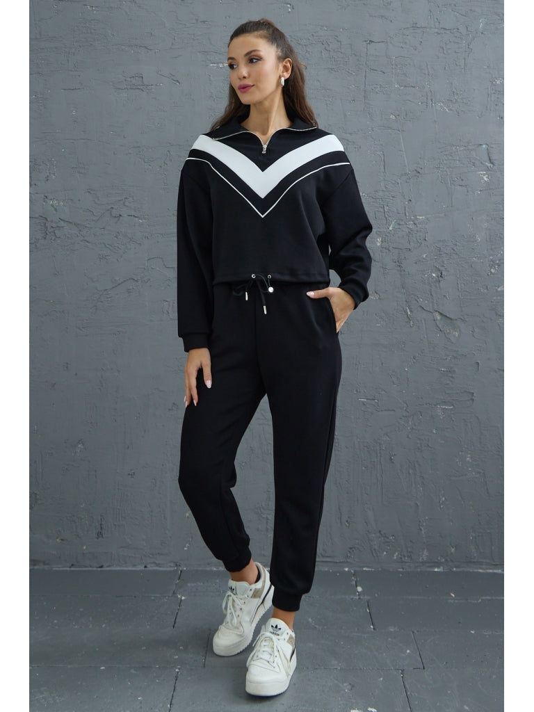 Siyah Premium Dik Yaka Modal Takım EY6542-SİYAH