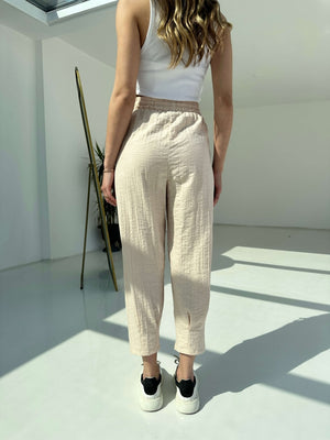Taş Paça Pilili Pantolon 50455-TAŞ