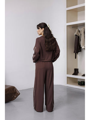 Kahverengi Lüx Kalite Biyeli Takım 4026-Kahverengi