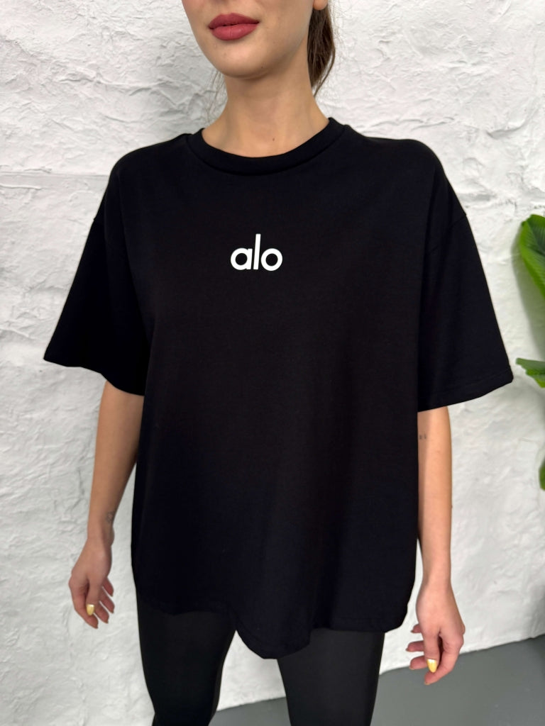Siyah Orj Marka Basic Tshirt