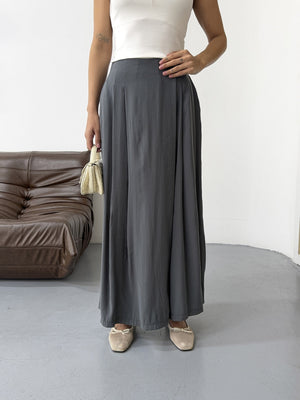 Antrasit Beli Pilili Tencel Pantolon 51204-Antrasit