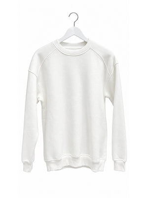 Beyaz Oversize Şardonlu Sweat M-7912-Beyaz