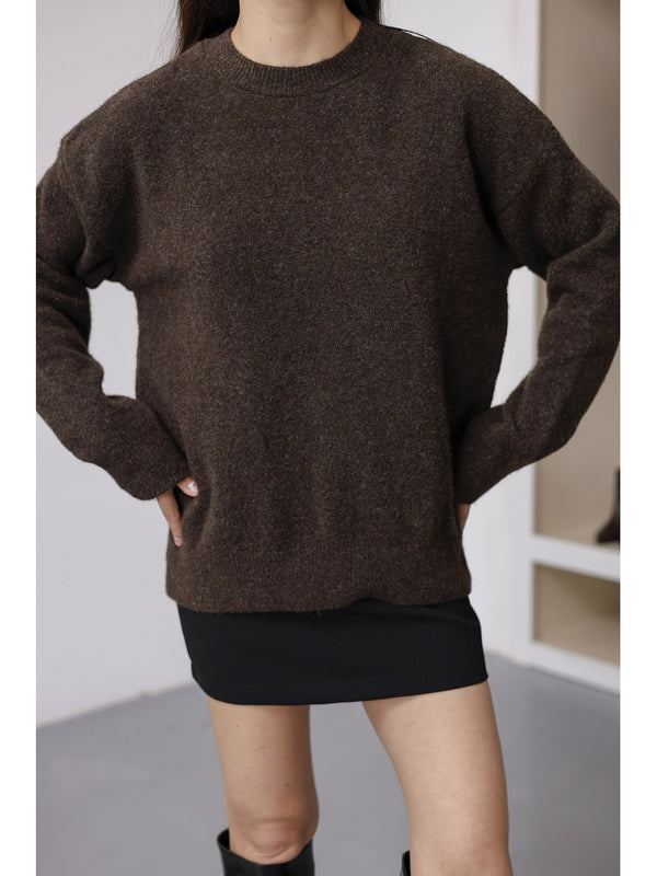 Acı Kahve Bisiklet Yaka Yumoş Kazak 2373-Acı Kahve