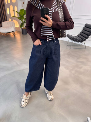 Lacivert Vintage Balon Jean 0107-Lacivert