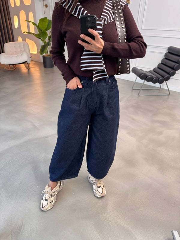 Lacivert Vintage Balon Jean 0107-Lacivert