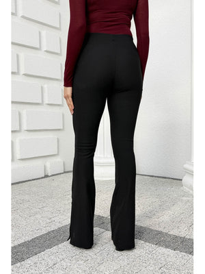 Dilvin Siyah Düğme Detay İspanyol Tayt 71905-Siyah