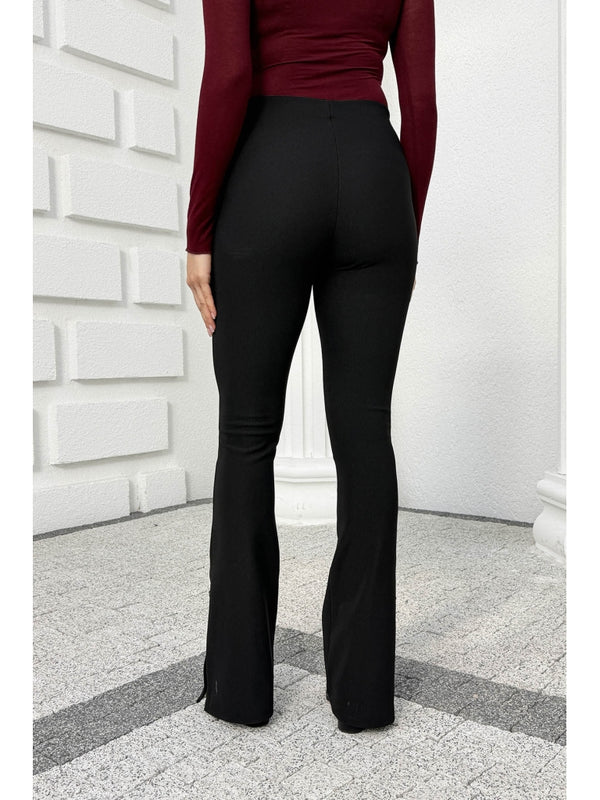 Dilvin Siyah Düğme Detay İspanyol Tayt 71905-Siyah