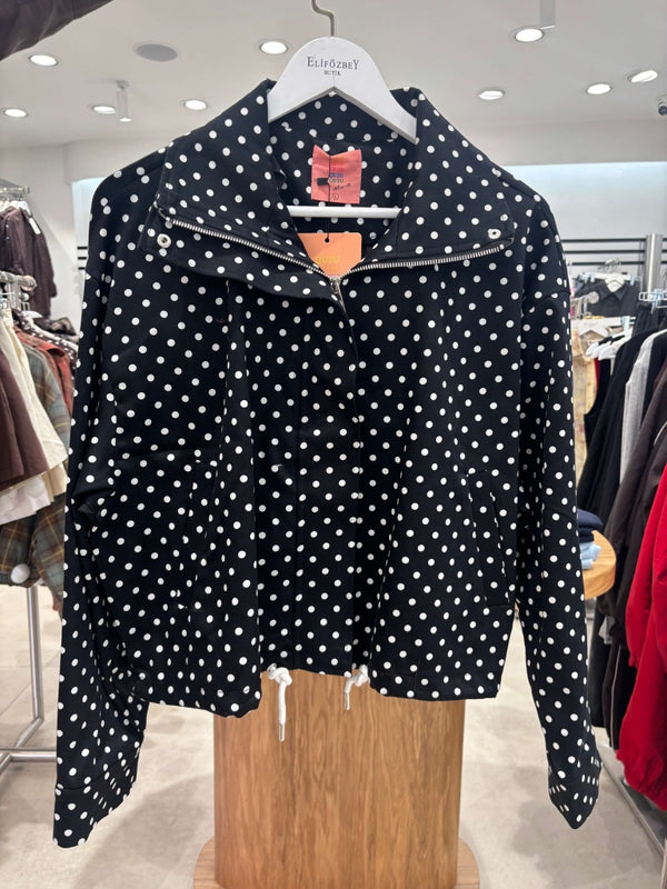Siyah Puantiyeli Bomber Ceket 1381-Siyah