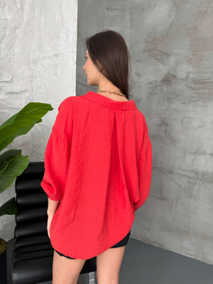 Perry Kırmızı Dökümlü Gömlek 4612-KIRMIZI