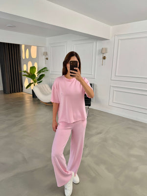 Pembe Orj Marka Kısa Kollu Takım 1023-Pembe