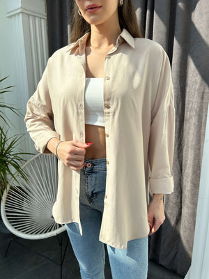 Vizon Oversize Poplin Gömlek
