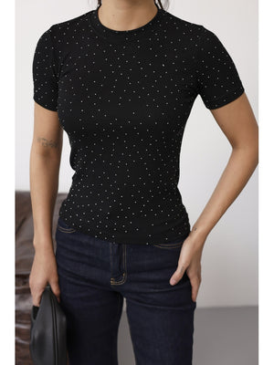 Siyah Taş Baskılı Body EY137-Siyah