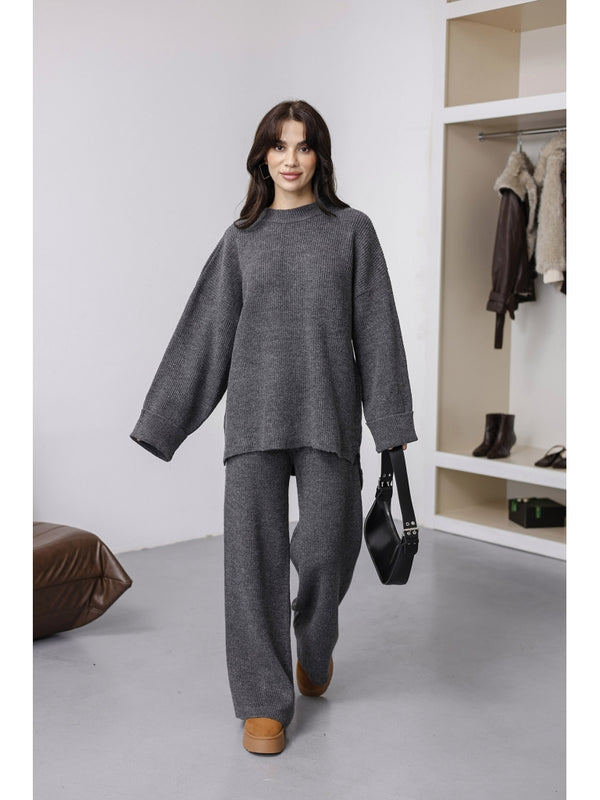 Antrasit Oversize Örme Takım 25812-Antrasit