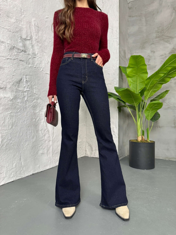 Lacivert İspanyol Paça Jean G2106-Lacivert