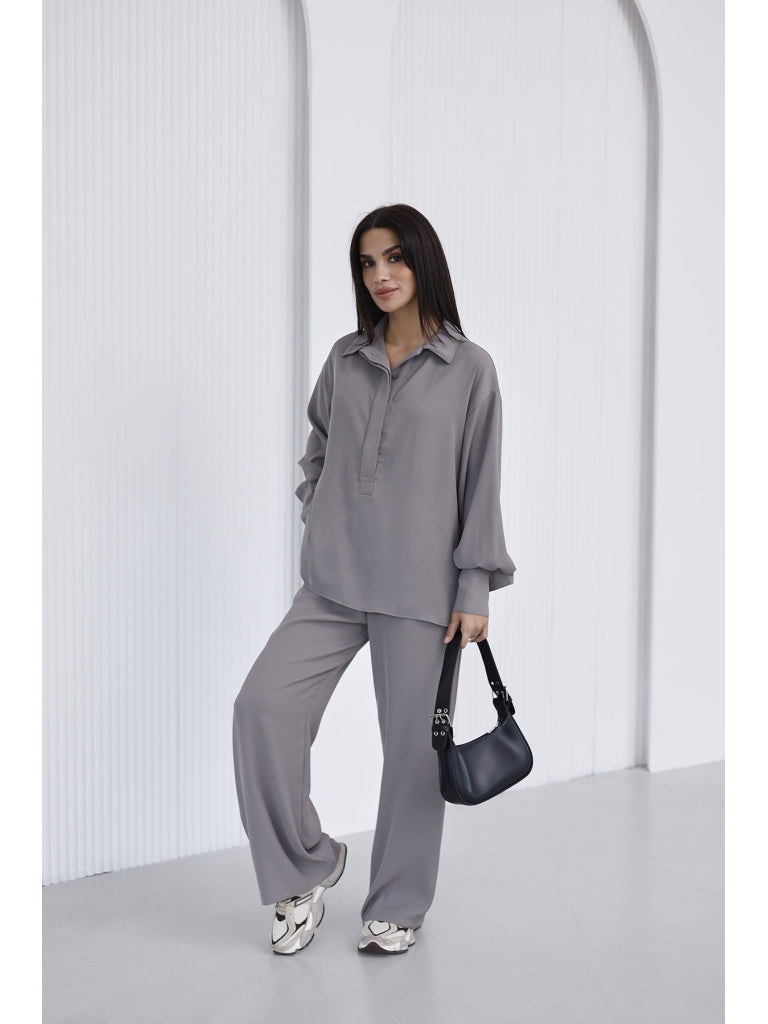 Vizon Yarım Düğmeli İkili Takım 0002-Vizon