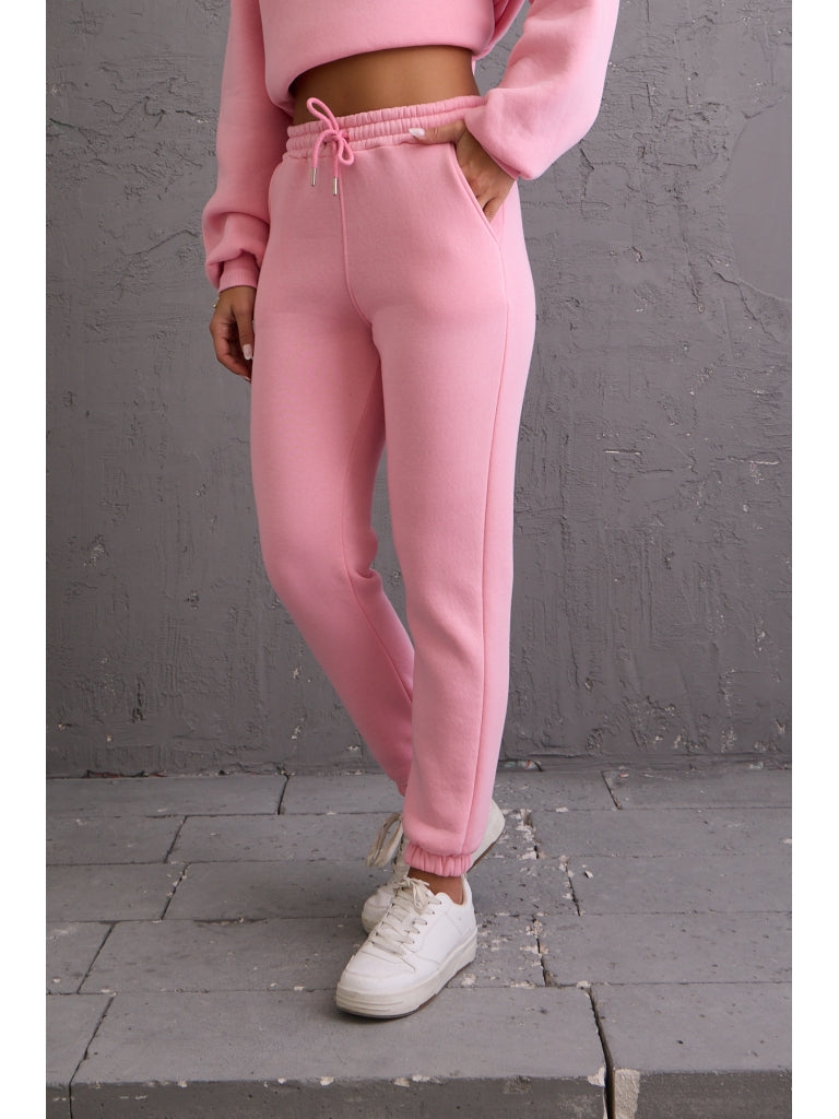 Pembe Beli Bağcıklı Jogger Eşofman