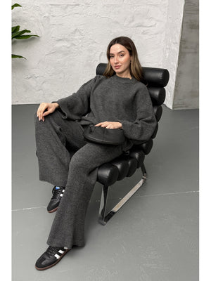 Antrasit Oversize Örme Takım 25812-Antrasit