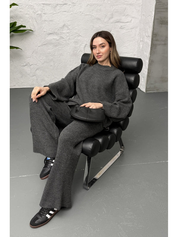 Antrasit Oversize Örme Takım 25812-Antrasit