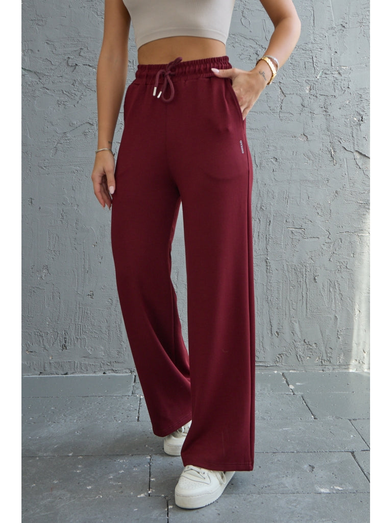 Bordo Oysh Palazzo Modal Pantolon EY-075-BORDO