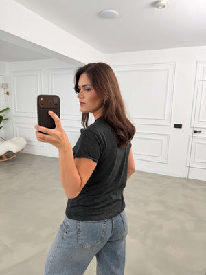 Siyah Simli Tshirt 26276-Siyah
