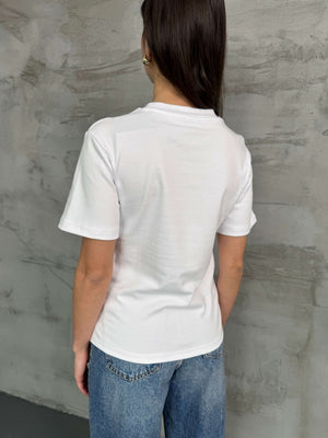 Beyaz Massi Orj Basic Tshirt