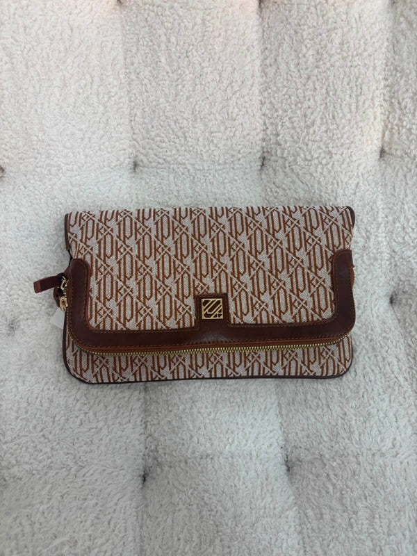 Kahverengi Marka Muadili Clutch Çanta CNT03-Kahverengi