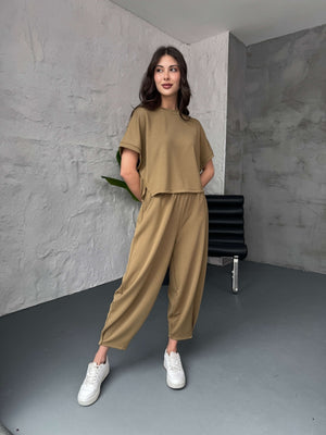 Olive Modal Tshirt Pantolon Takım