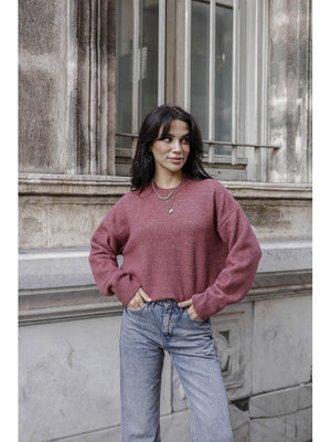 Gül Kurusu Bisiklet Yaka Yumoş Kazak 2373-GÜL KURUSU