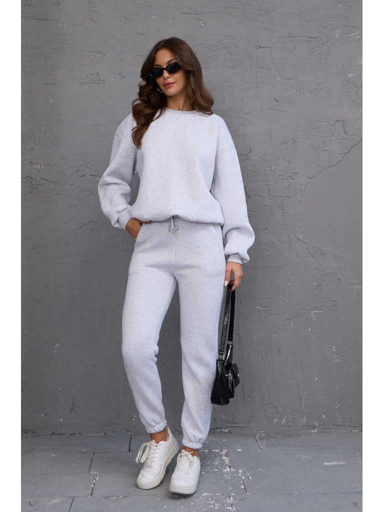 Gri Beli Bağcıklı Jogger Eşofman