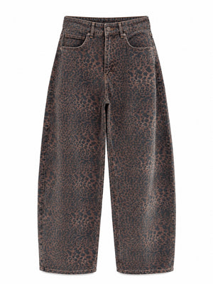 Leopar Desen Denim Pantolon 9205-Leopar