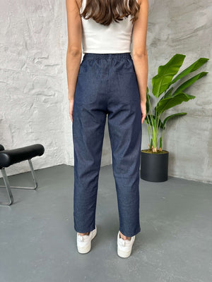 Mavi Cep Detaylı Denim Pantolon